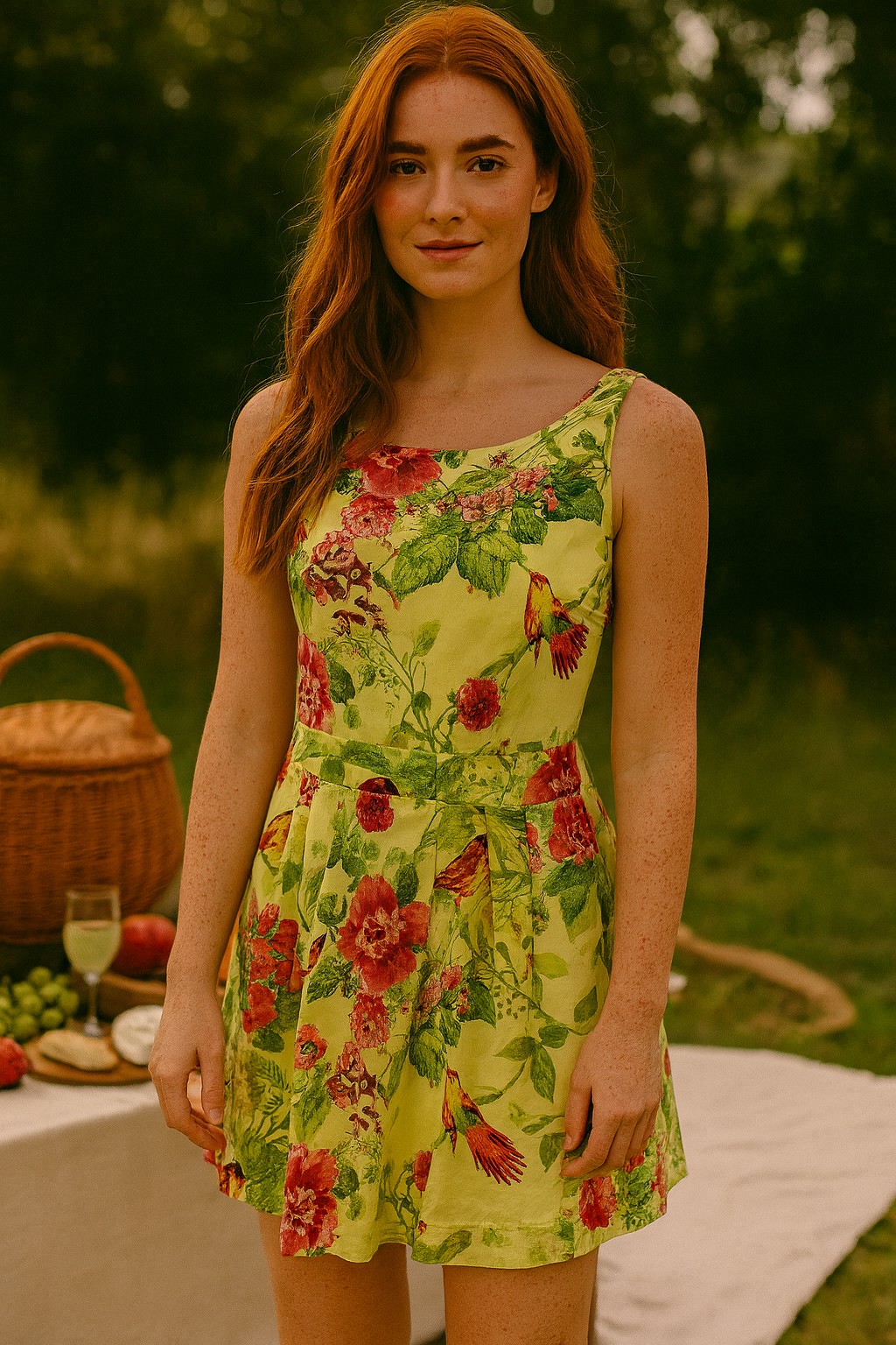 Vestido Laise Pássaros Amarelo tamanho 42