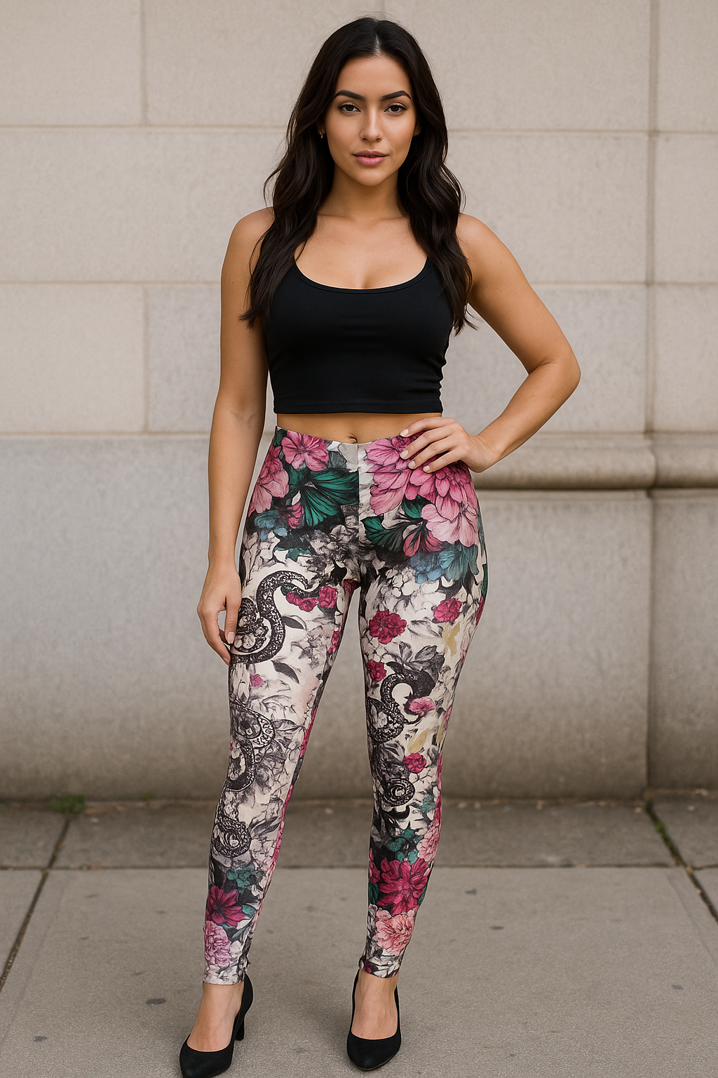 Calça Labellamafia Legging Floral Rosa Tamanho P
