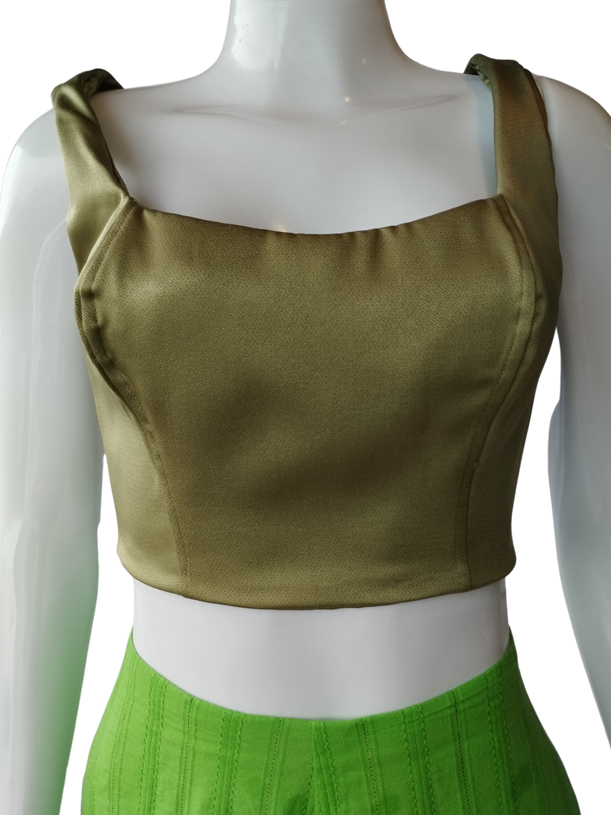 Cropped Afghan Corselet Verde Oliva tamanho M