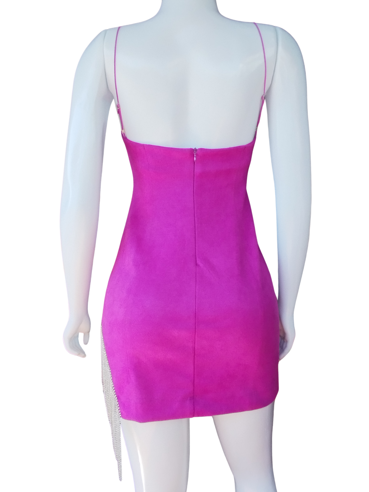 Vestido Agatha Curto Strass Fucsia Tamanho P