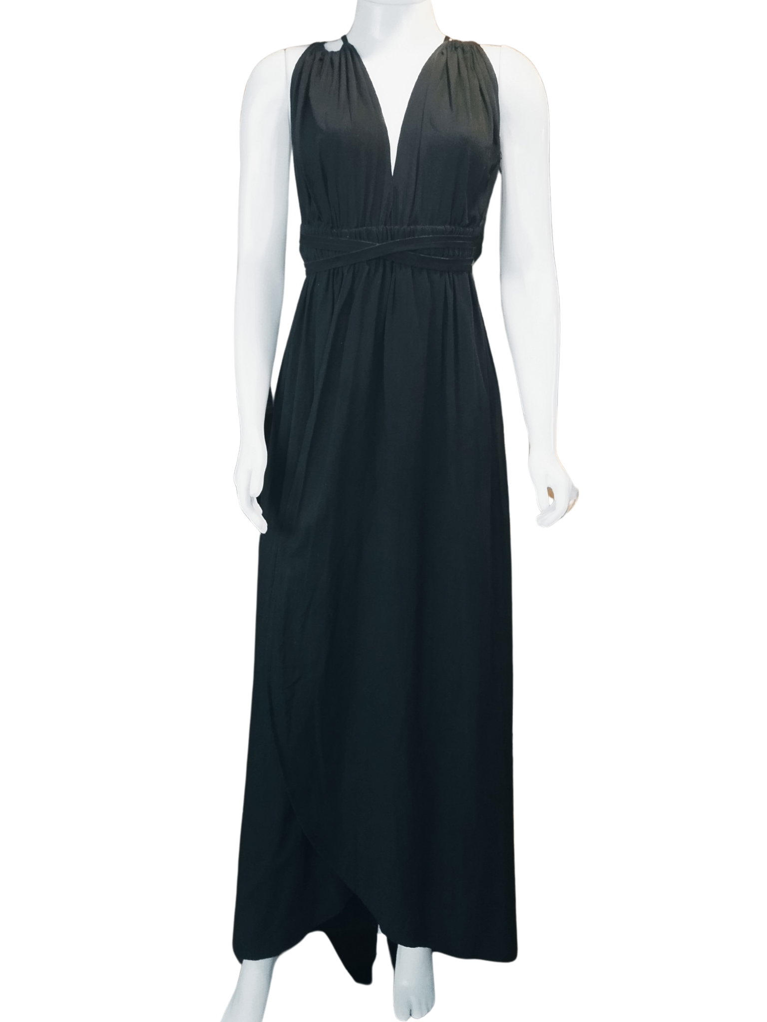 Vestido Longo Costas Nuas Caravana Preto tamanho M