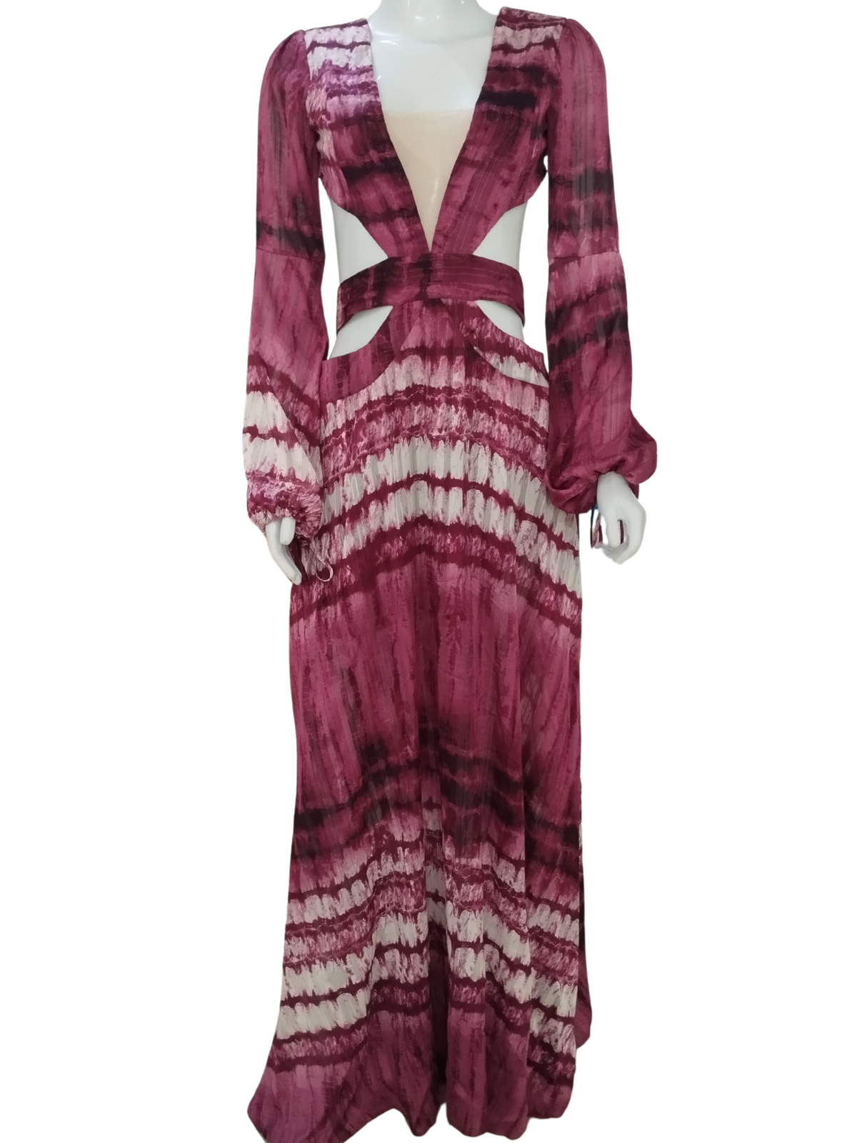 Vestido Agatha Longo Tie Dye Costas Nuas Fucsia Tamanho G