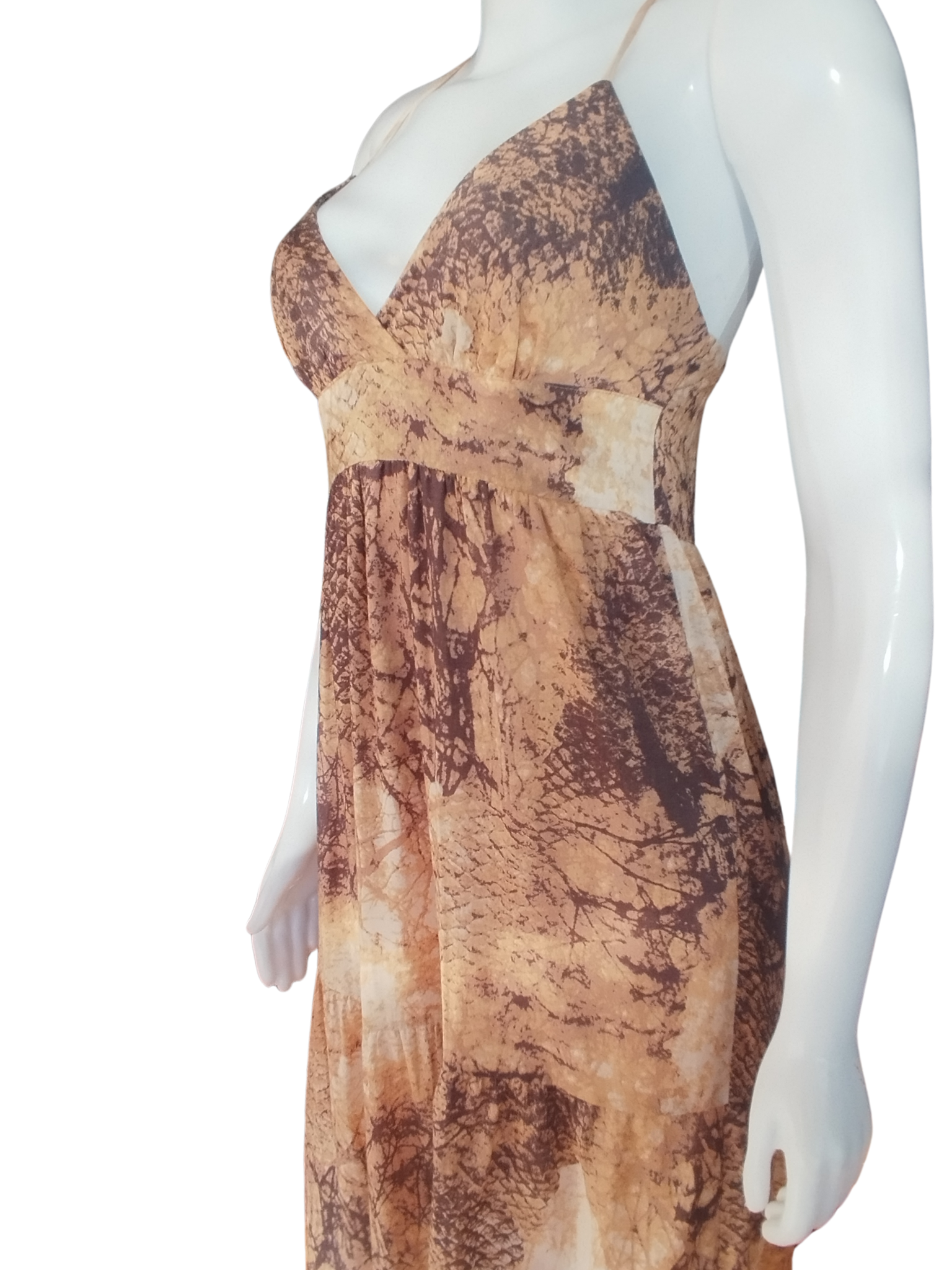 Vestido Longo Cobra Costas Nuas Animal Print tamanho PP