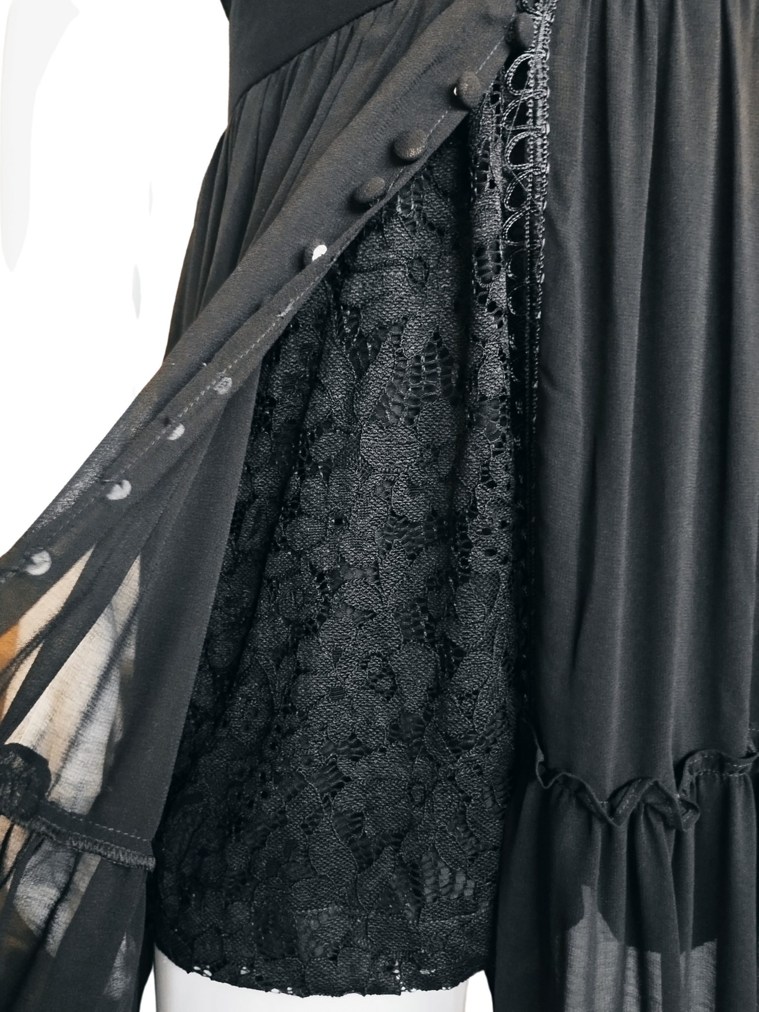 Vestido Agatha Longo Decote Renda Preto tamanho 44