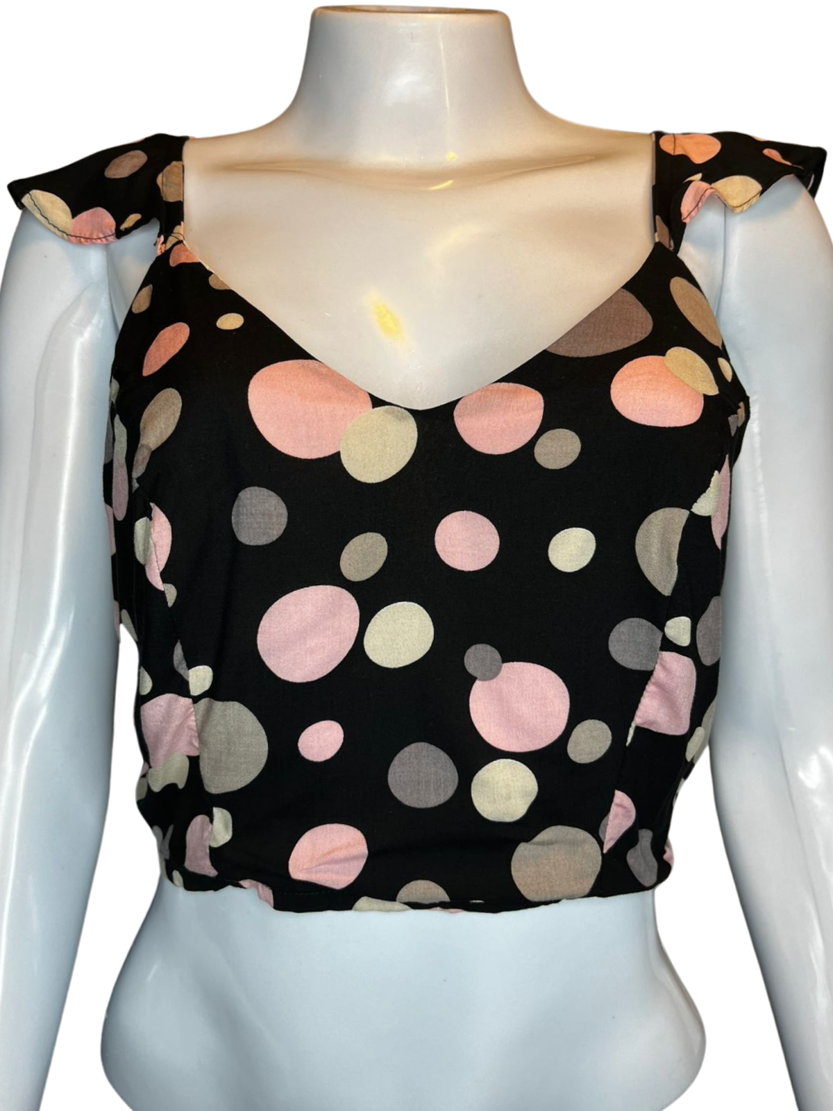 Blusa Cropped Poá tamanho P