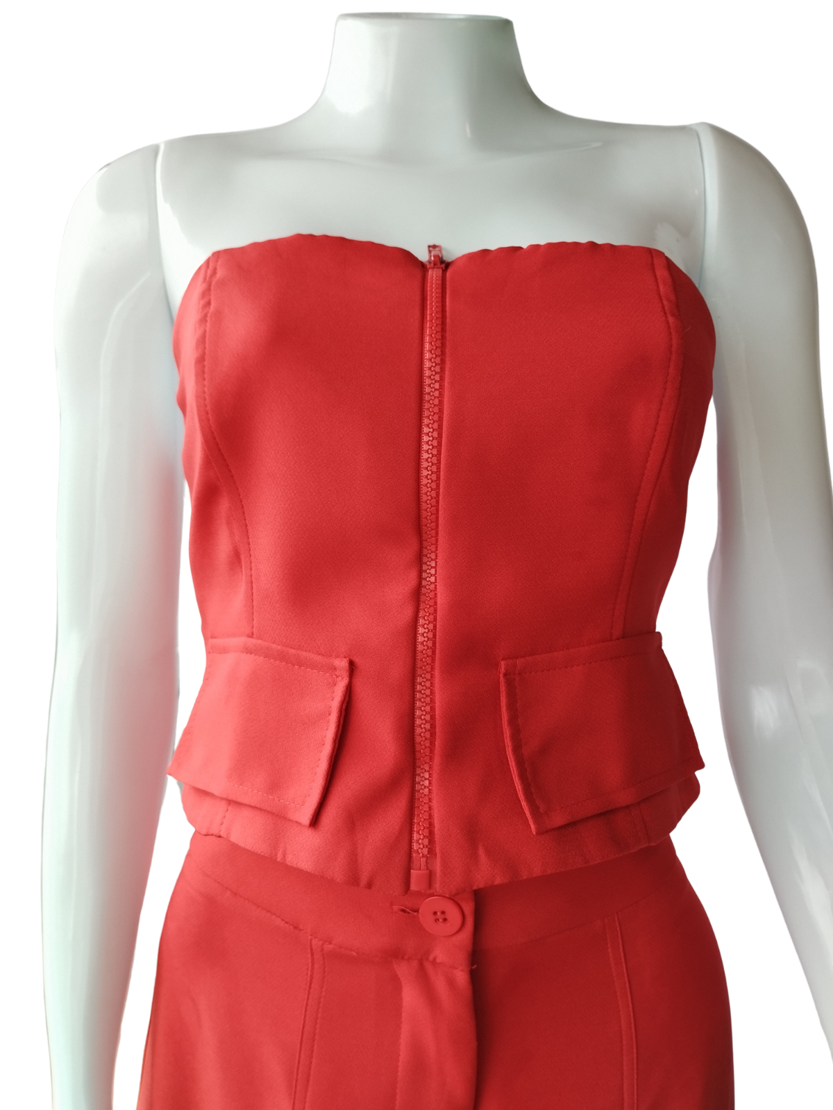 Cropped Afghan Tomara que caia Vermelho tamanho P