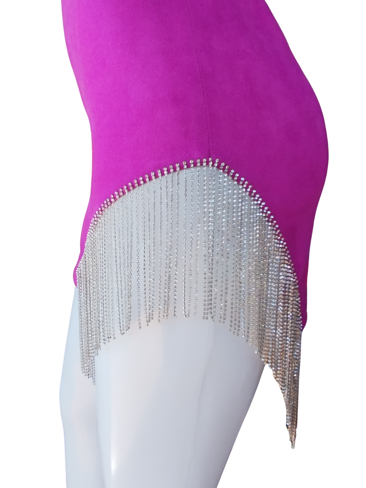 Vestido Agatha Curto Strass Fucsia Tamanho P