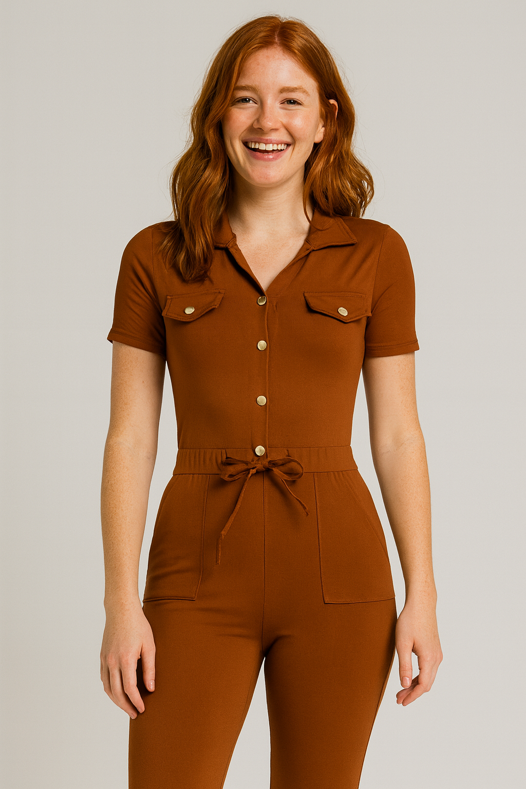 Macacão Jardineira Terracota tamanho P