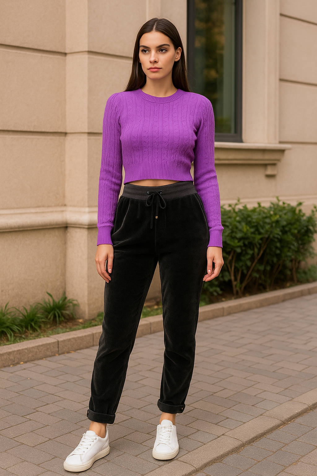 Calça La Bella Mafia Sued Preta tamanho M