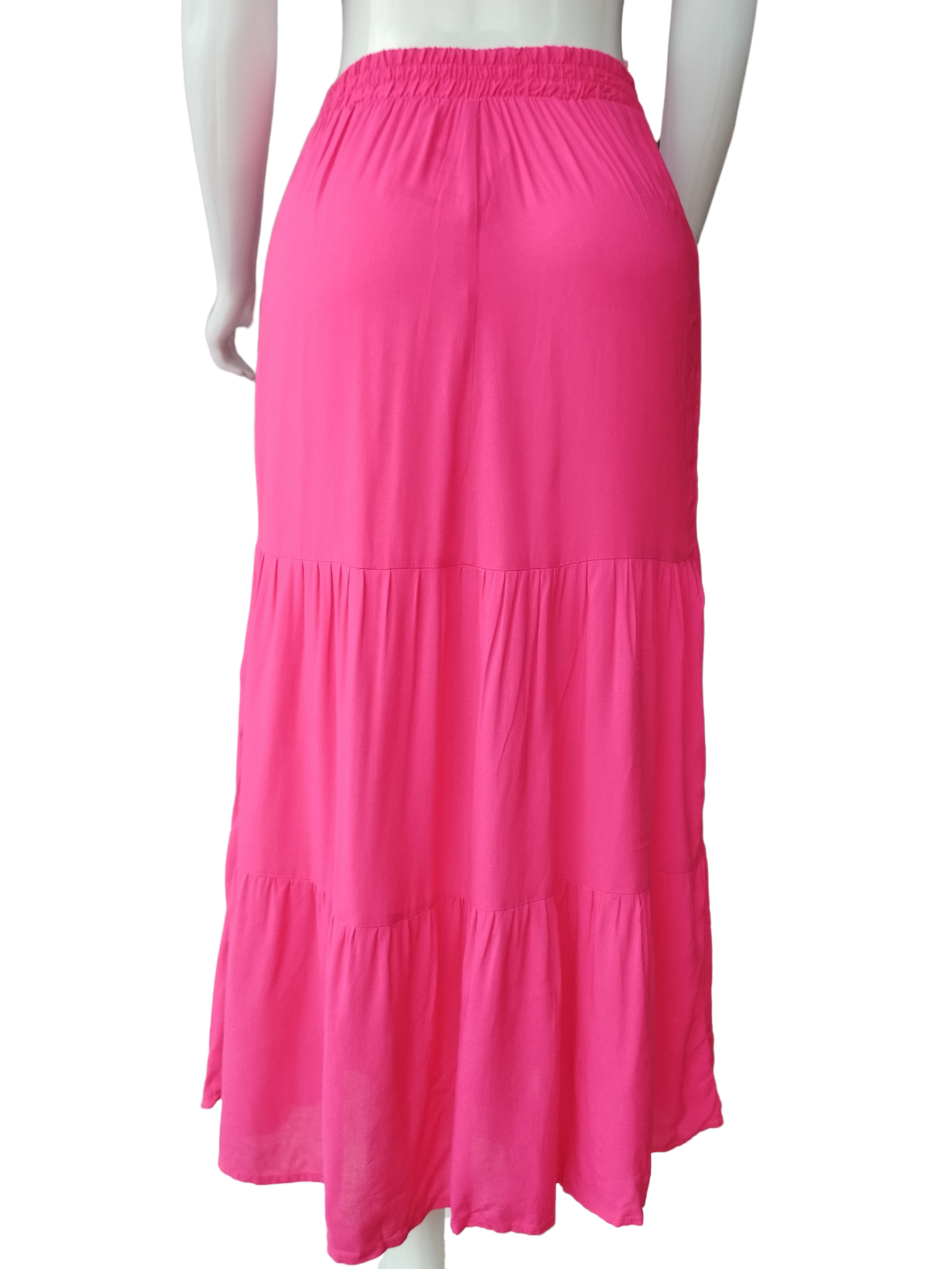 Saia Longa Babados Rosa Pink tamanho 38