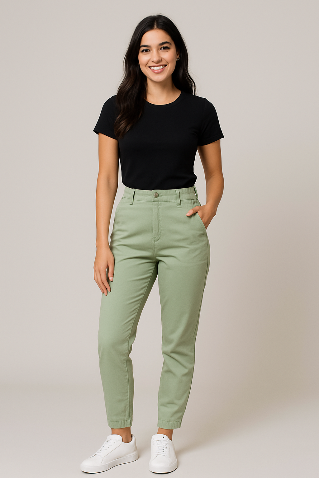 Calça Jeans Reta Verde tamanho P