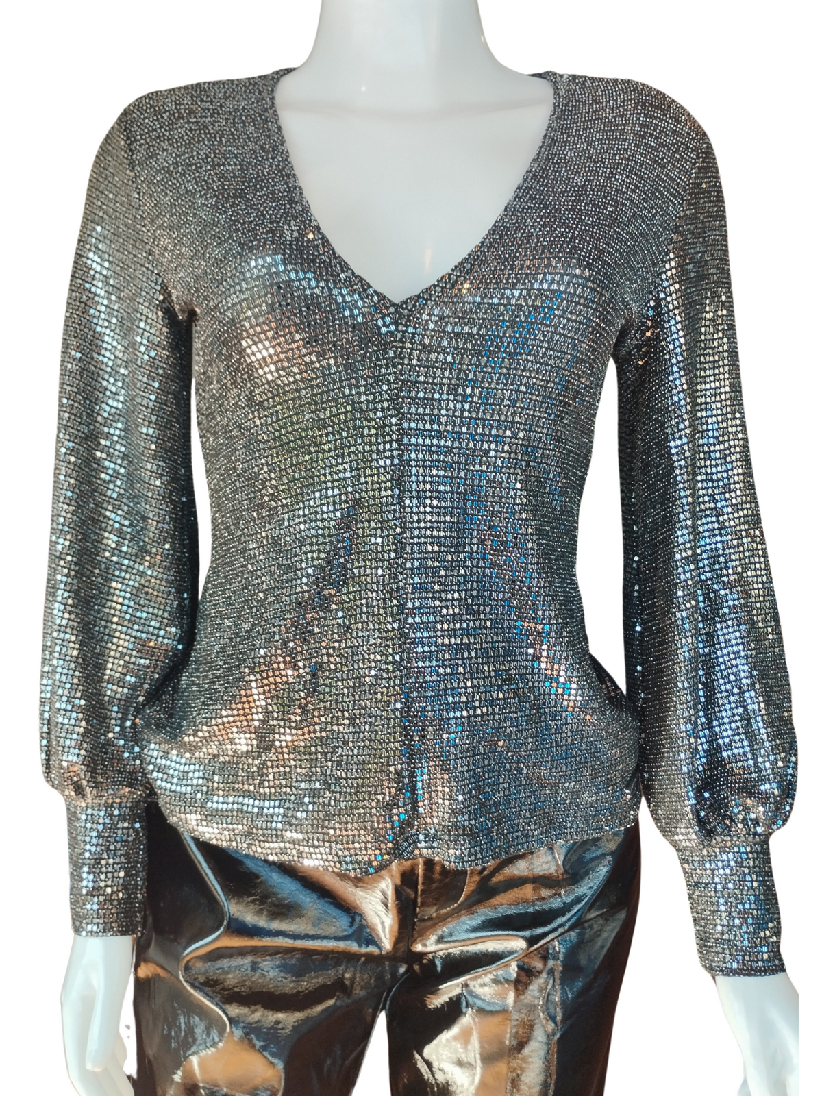 Blusa Decote V Aplicação Colcci Preto tamanho M