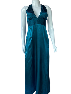 Vestido Longo Festa Costas Nuas Verde Esmeralda tamanho P