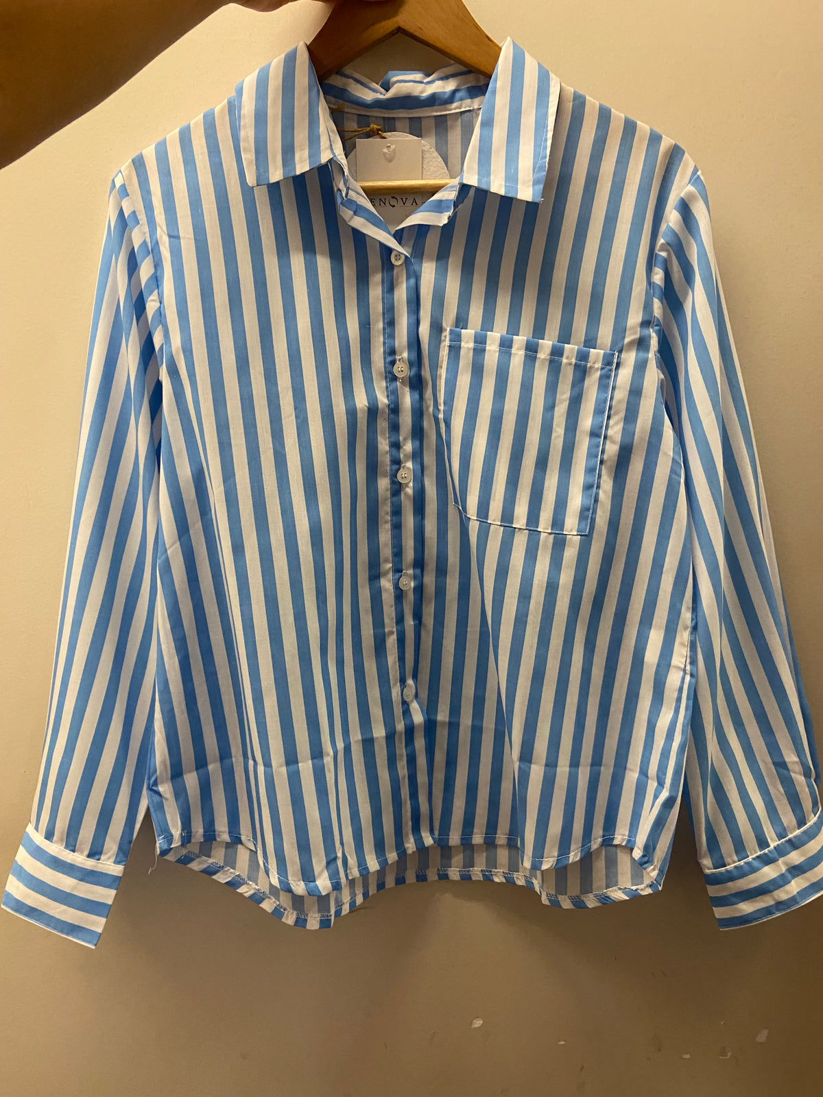 Camisa Pontal Listra Azul Bebê Tamanho G