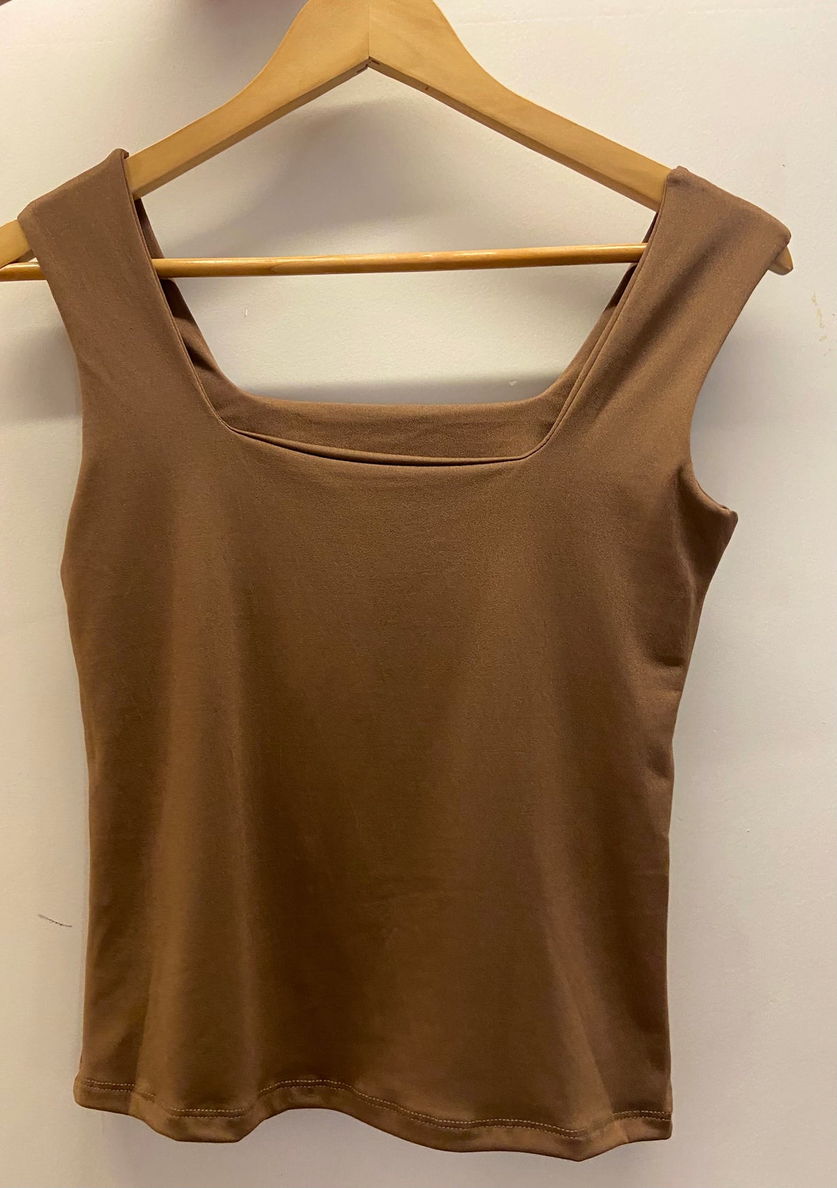 Regata Decote Quadrado Marrom Tamanho Único