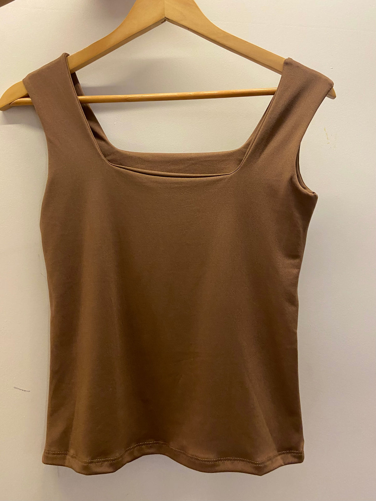 Regata Decote Quadrado Marrom Tamanho Único