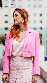 Saia Curta Babado Renda Rosê tamanho M