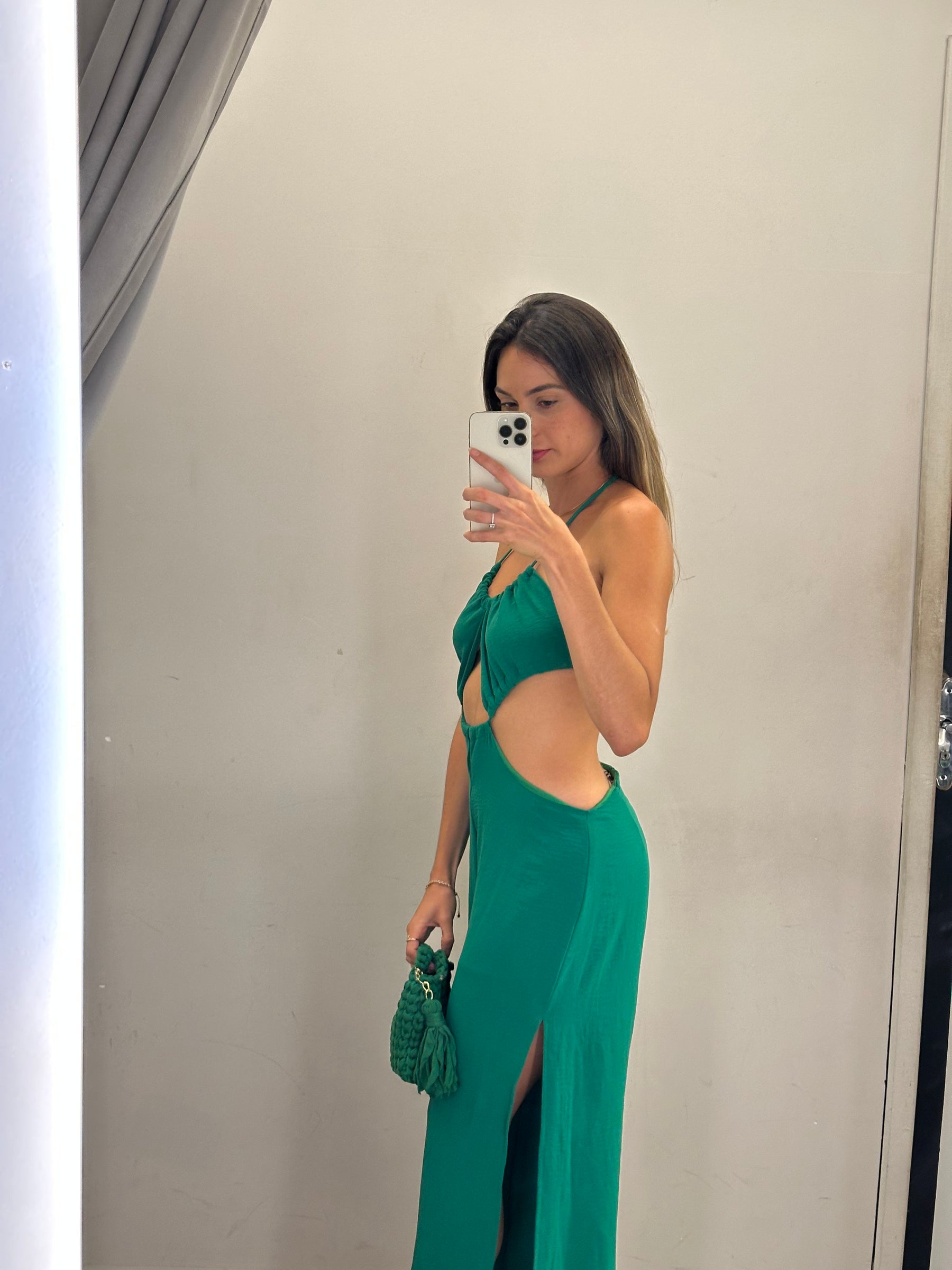 Macacão Nanakarana Fenda Lateral Verde tamanho P