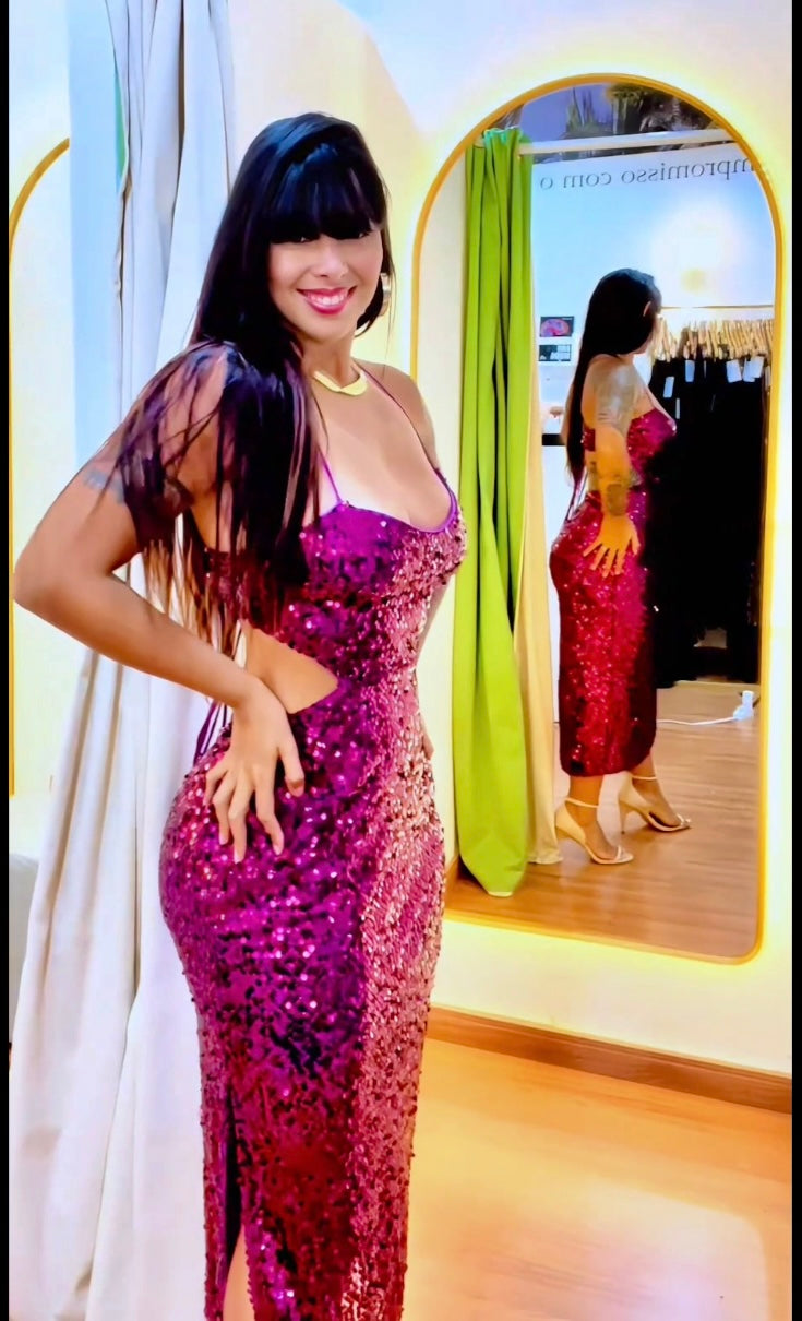 Vestido Colcci Paete Rosa tamanho M