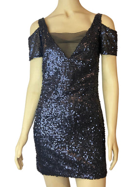 Vestido Dress Code Lantejoulas Preto Tamanho P