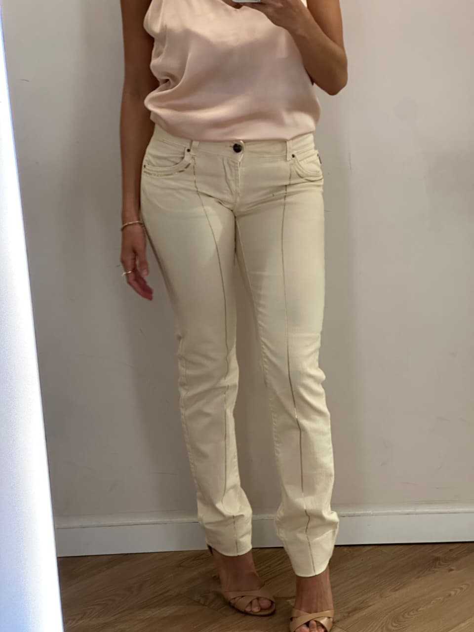 Calça Roberto Cavalli Jeans Creme tam 36