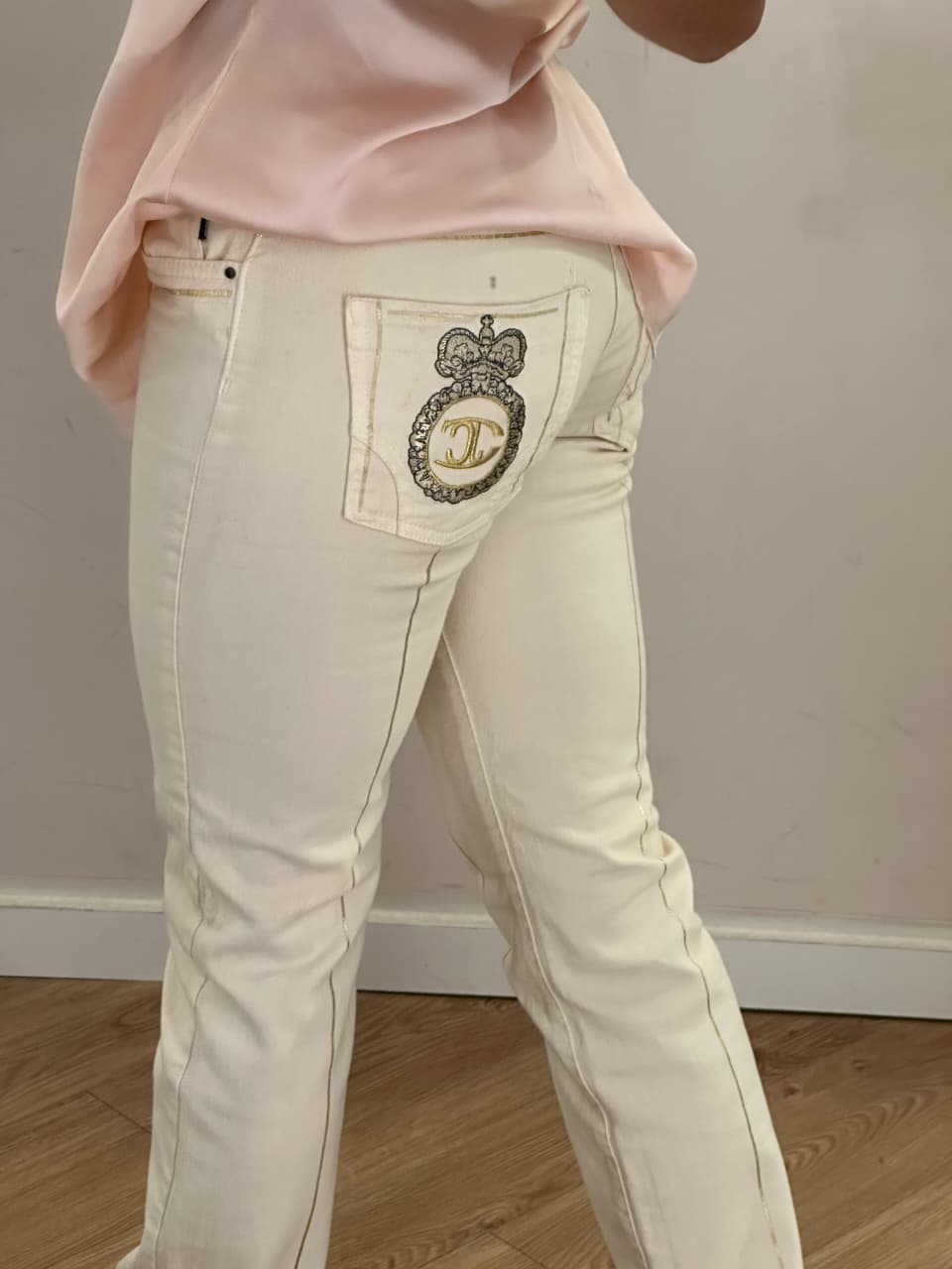 Calça Roberto Cavalli Jeans Creme tam 36