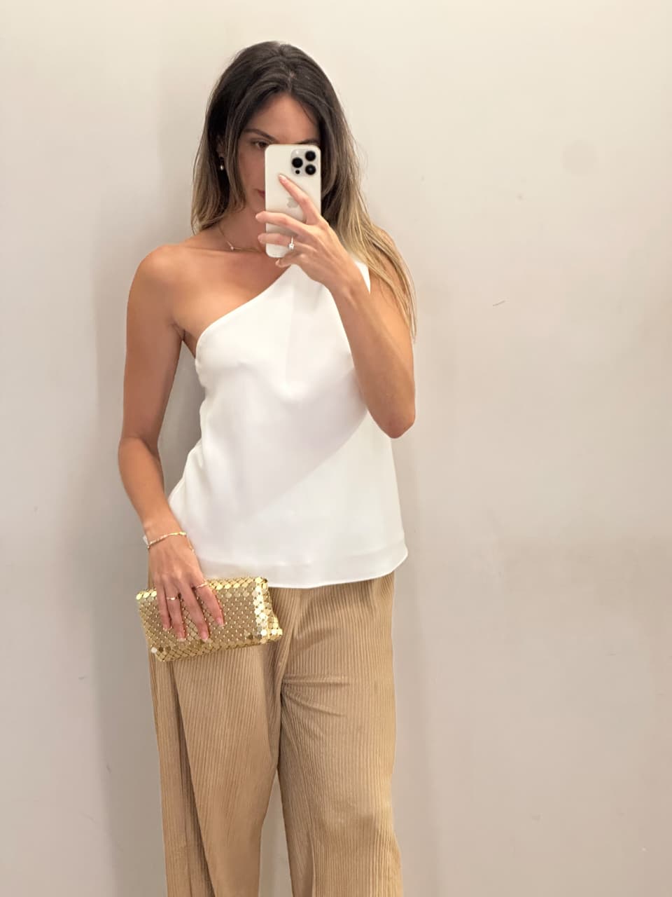 Blusa Fivela Ombro Branco Tam P