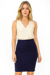 Saia Ecletic Tubinho Azul Marinho tamanho P