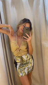 Saia Botswana Brilho Assimétrico tamanho P