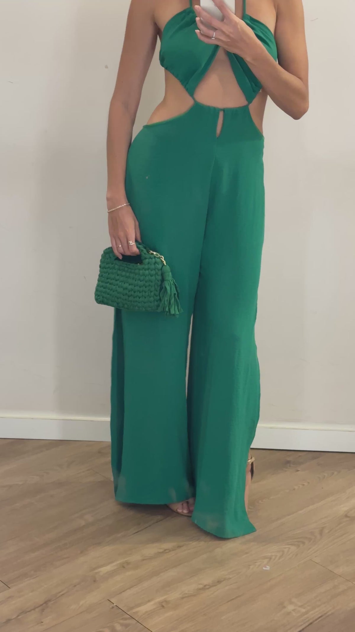 Macacão Nanakarana Fenda Lateral Verde tamanho P