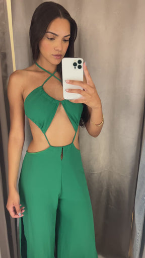 Macacão Nanakarana Fenda Lateral Verde tamanho P