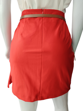 Saia Botswana Babado Assimétrico Vermelho tamanho M