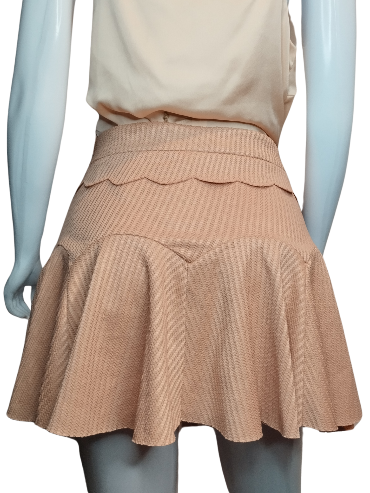 Saia Botswana Espinha de Peixe Rosê tamanho M