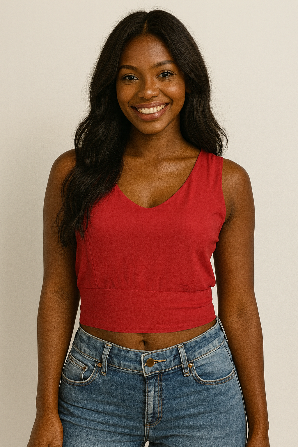 Blusa Cropped Amarração Costas Vermelho tamanho P