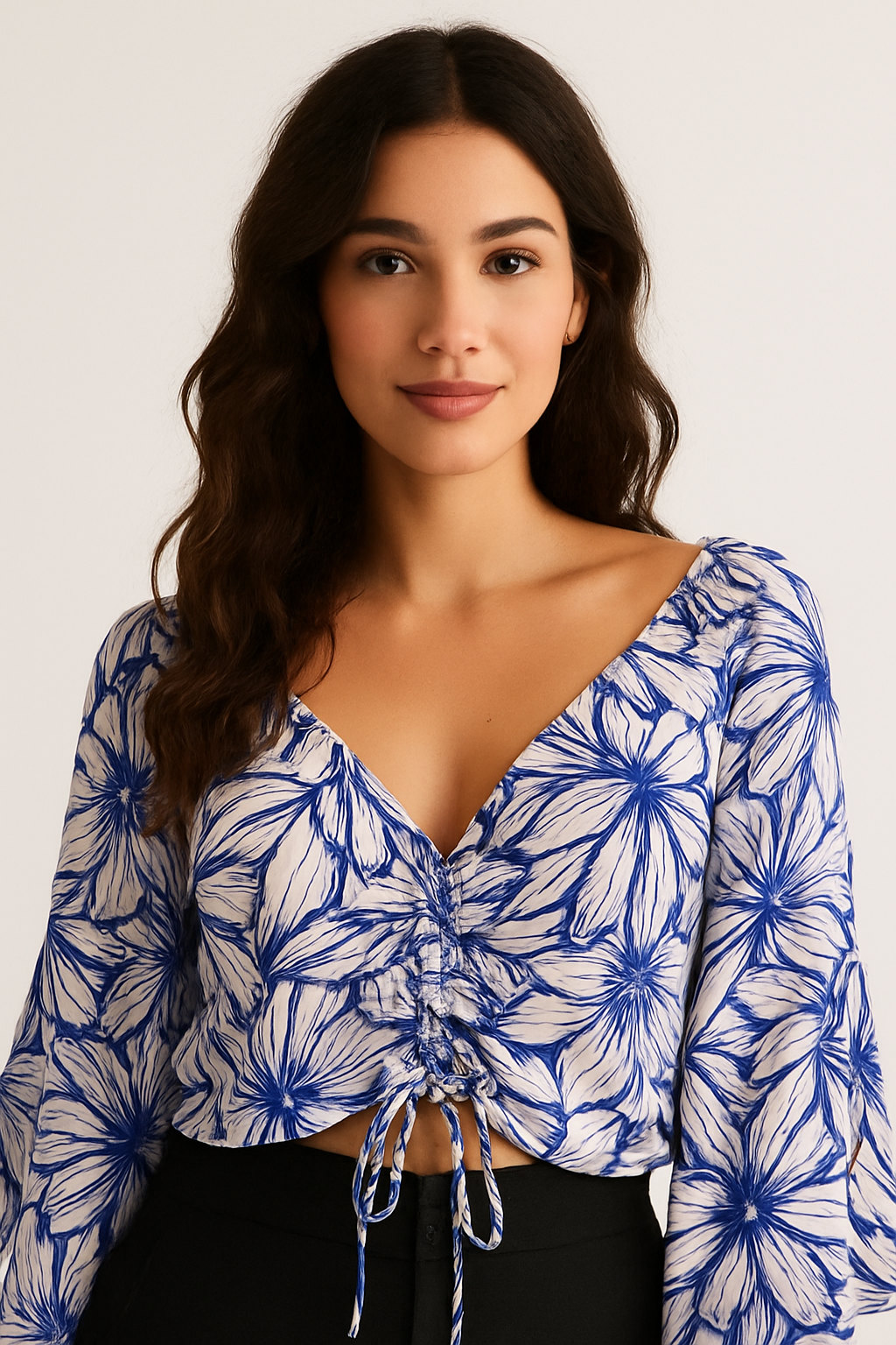 Blusa Afghan Sodalita Estampado Azul tamanho PP