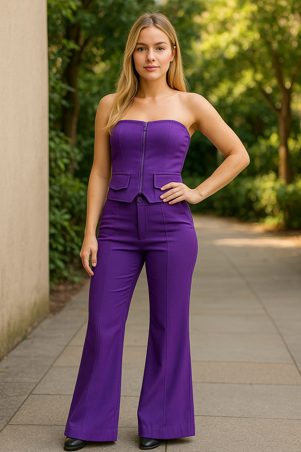 Calça Afghan Alfaiataria Pantalona Roxa tamanho P