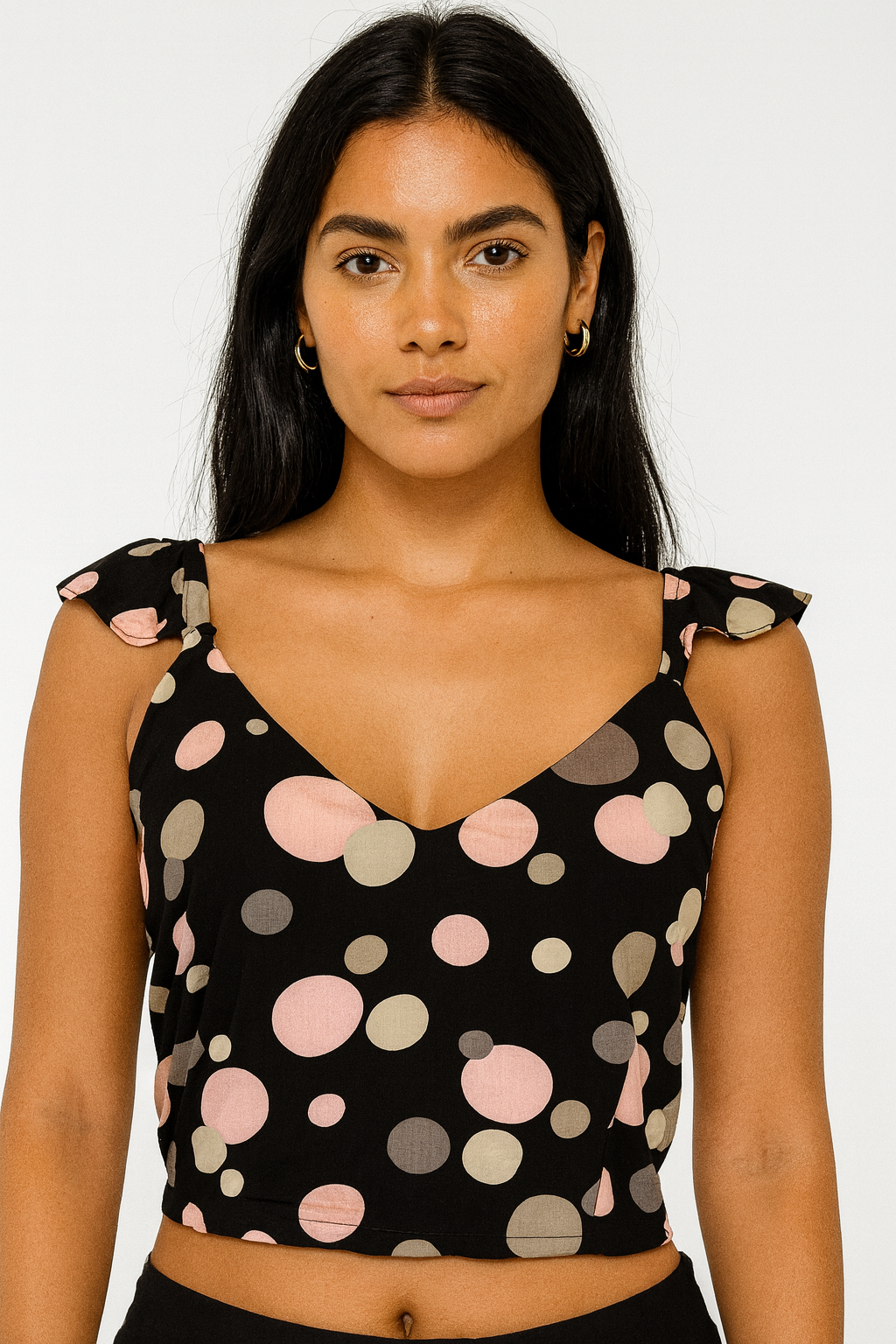 Blusa Cropped Poá tamanho P