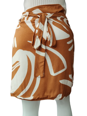 Saia Transpassada Estampa Marrom tamanho M